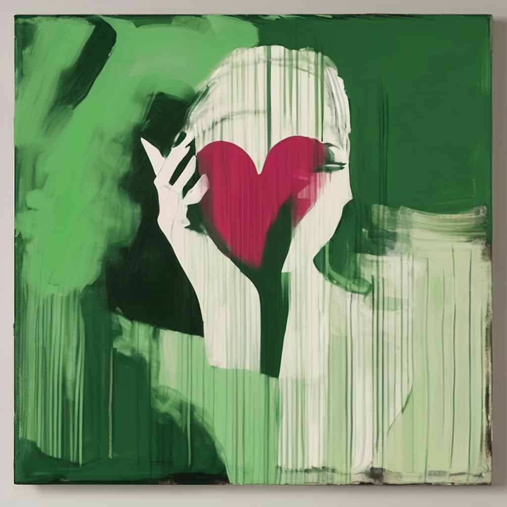 Ζωγραφιά με καρδιά και αφηρημένα καλλιτεχνικά στοιχεία, τέχνη, σύγχρονη τέχνη, ανακάλυψη καλλιτεχνικών κόσμων.